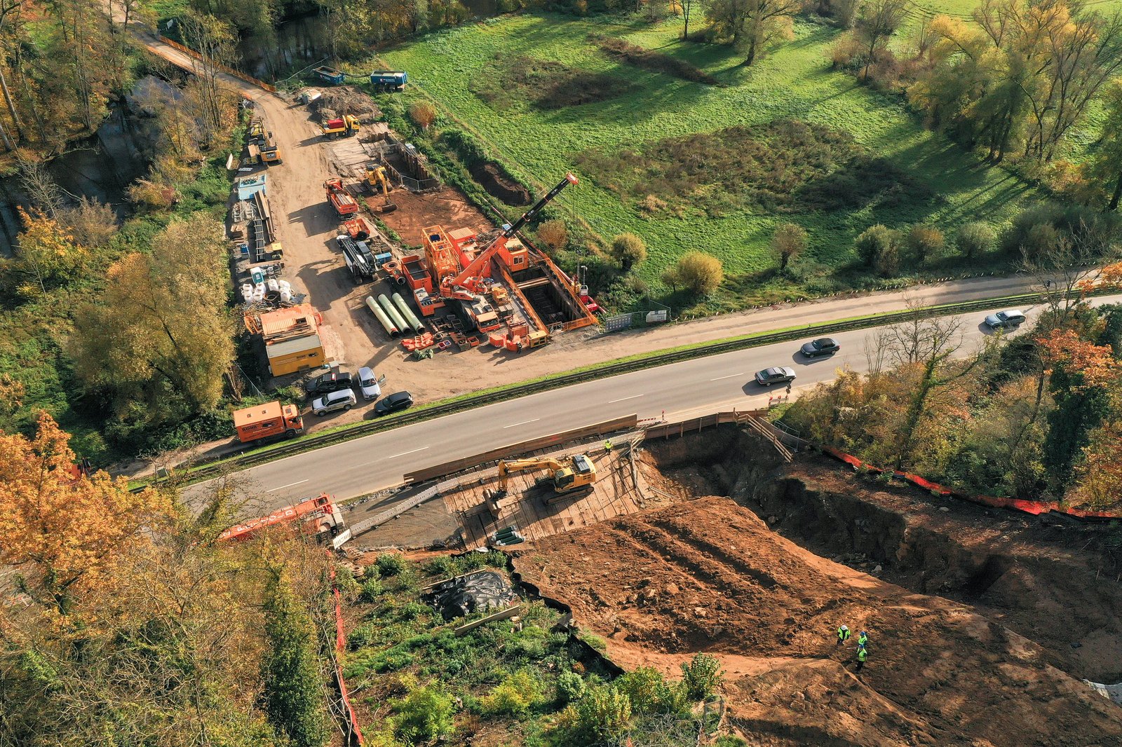 Luftbild von der Baustelle