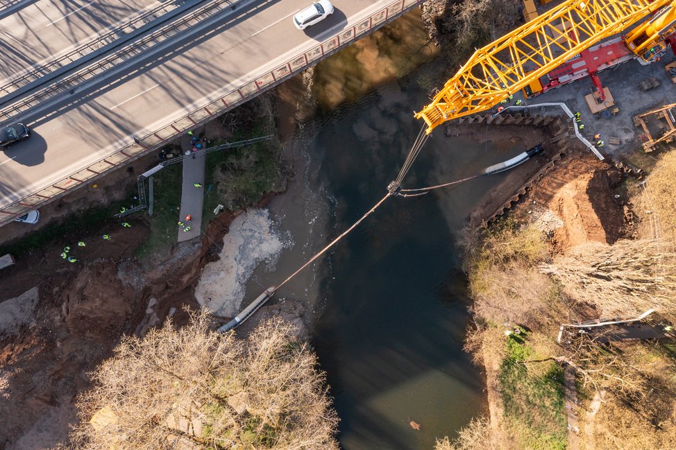 Verlegung des zweiten Drüker der SEL in der Rems