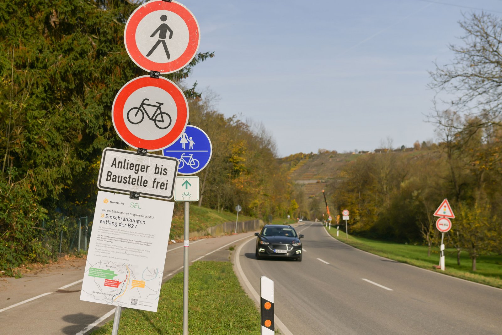 Ausschilderung der Baustelle