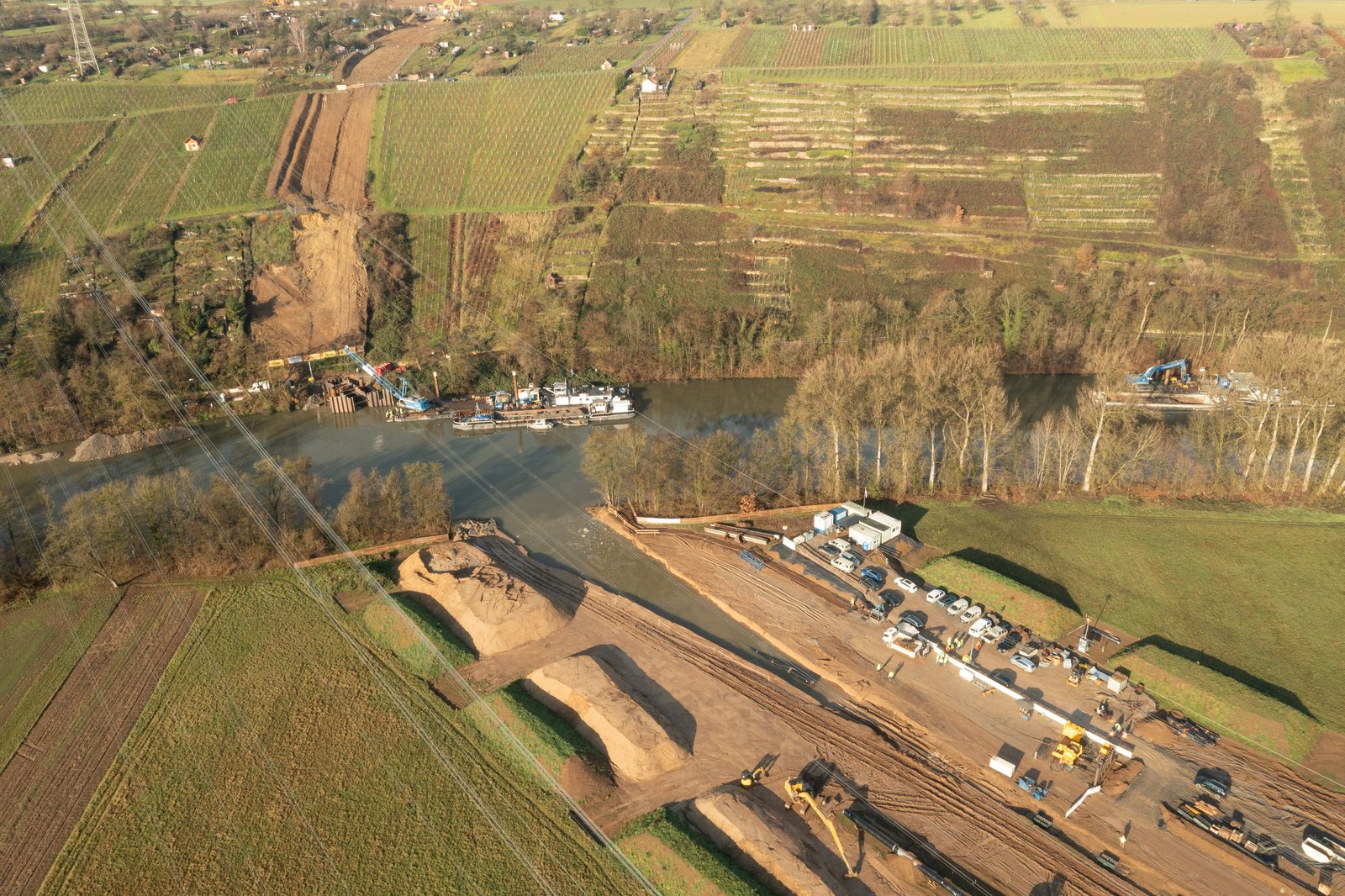 Luftbild vom Dükereinzug