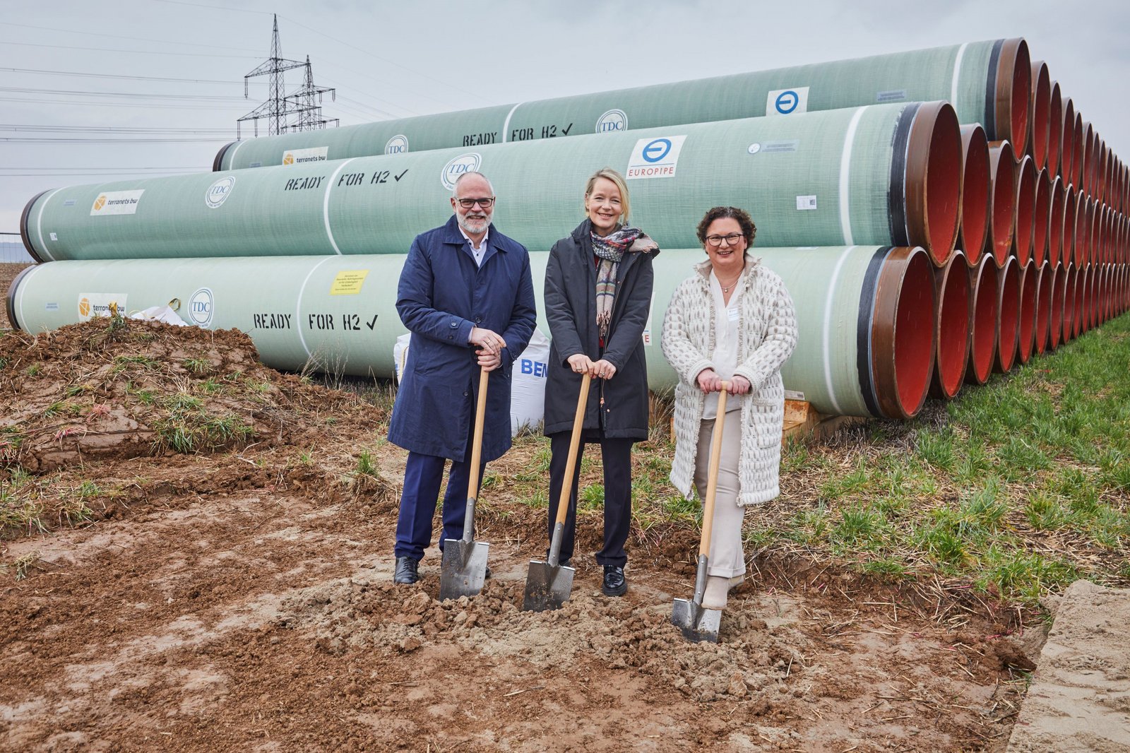 Spatenstich mit Energieministerin Thekla Walker zum Baubeginn der SEL